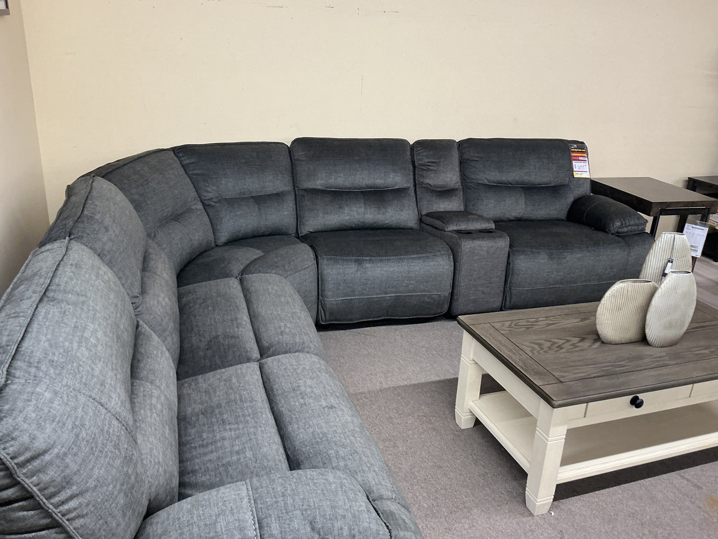 Sectional - Power Recliner Charcoal Granada