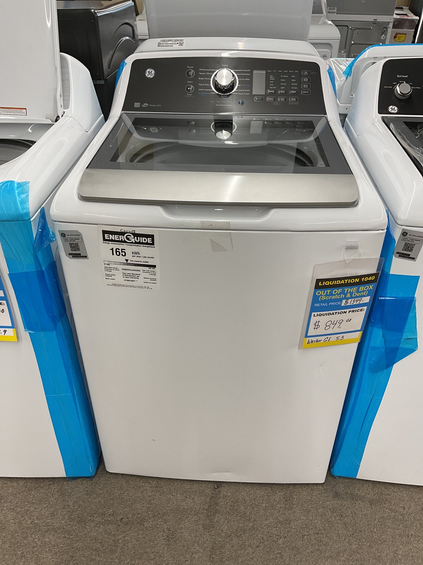 GE 5.3 Cu. Ft. Top Load Washer with SaniFresh Cycle White - GTW680BMRWS