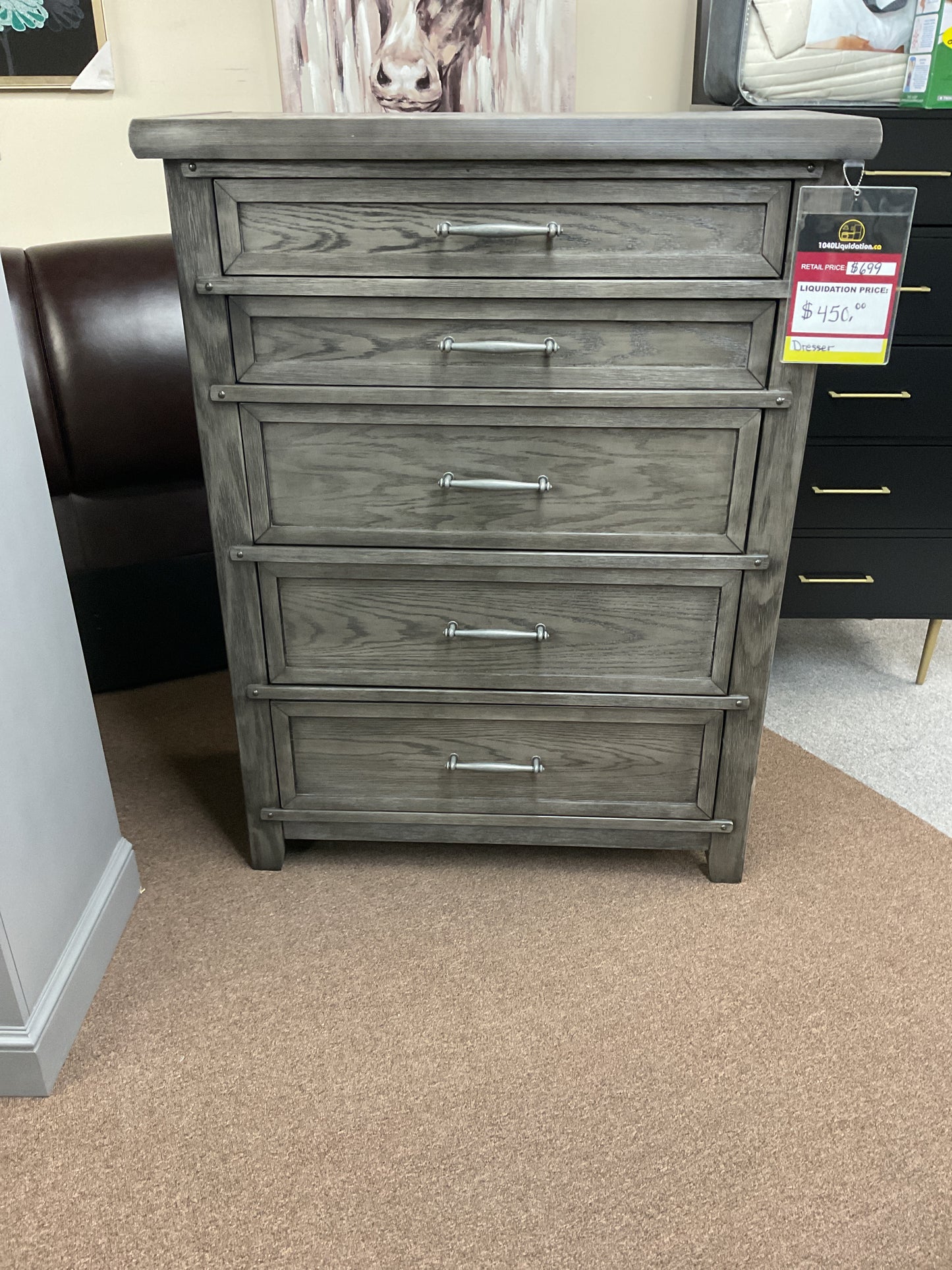 5 Drawer Chest - Grey