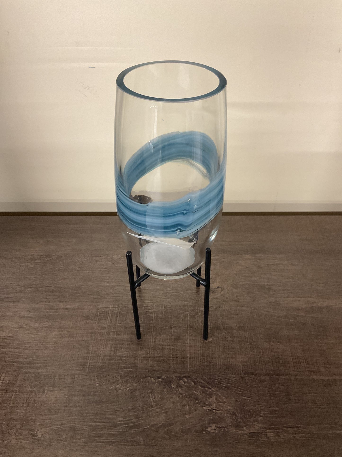 blue vase with stand