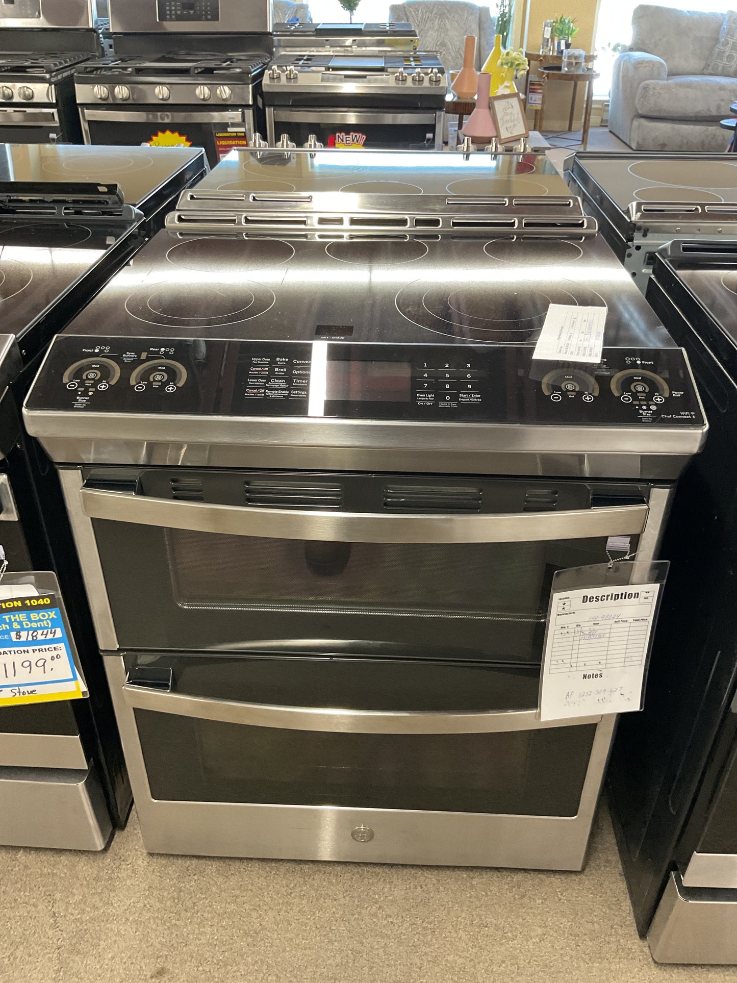 Cuisinière électrique encastrable GE Profile 30 po avec double four et friteuse à air sans préchauffage - PCS980YMFS
