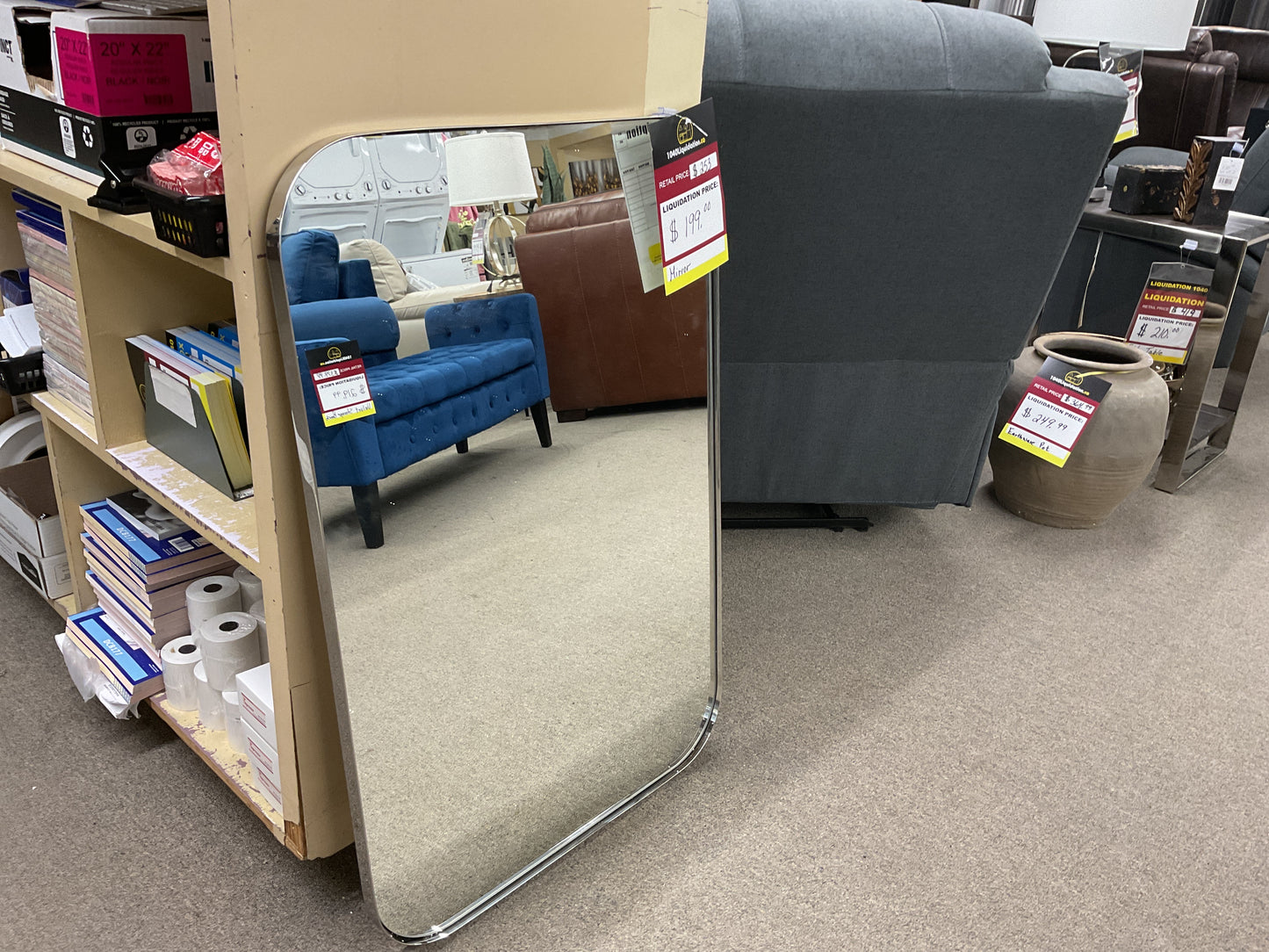 Mid-Century Modern Chic Metal Rounded Wall Mirrors