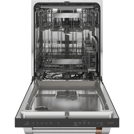 Cafe Stainless Steel Interior Built-In Dishwasher with Hidden Controls Matte Black - CDT845P3N8D1