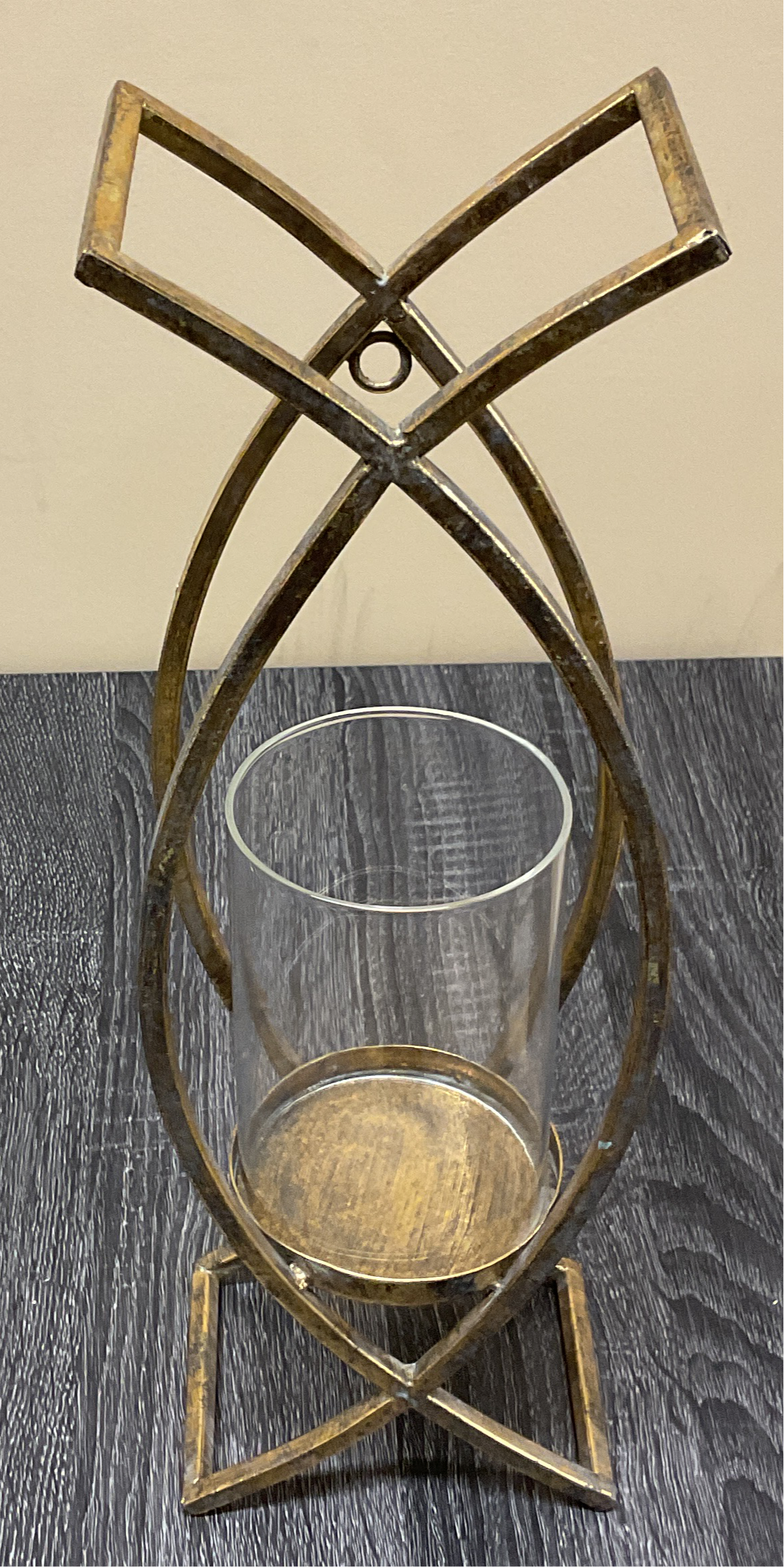 METAL CANDLE 5.375X3. 75X14.75