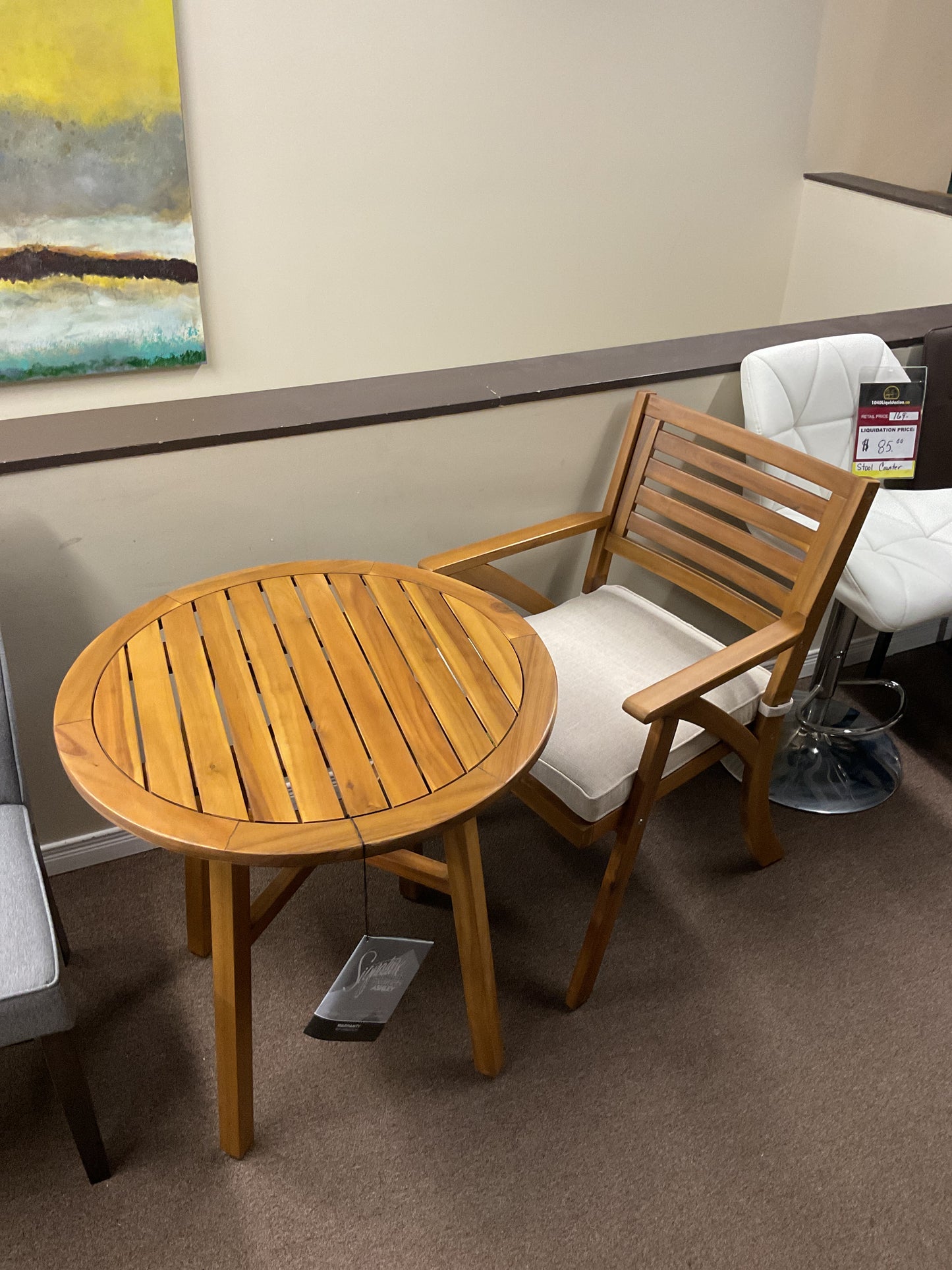 3PC Outdoor Table & Chair w/Cushion