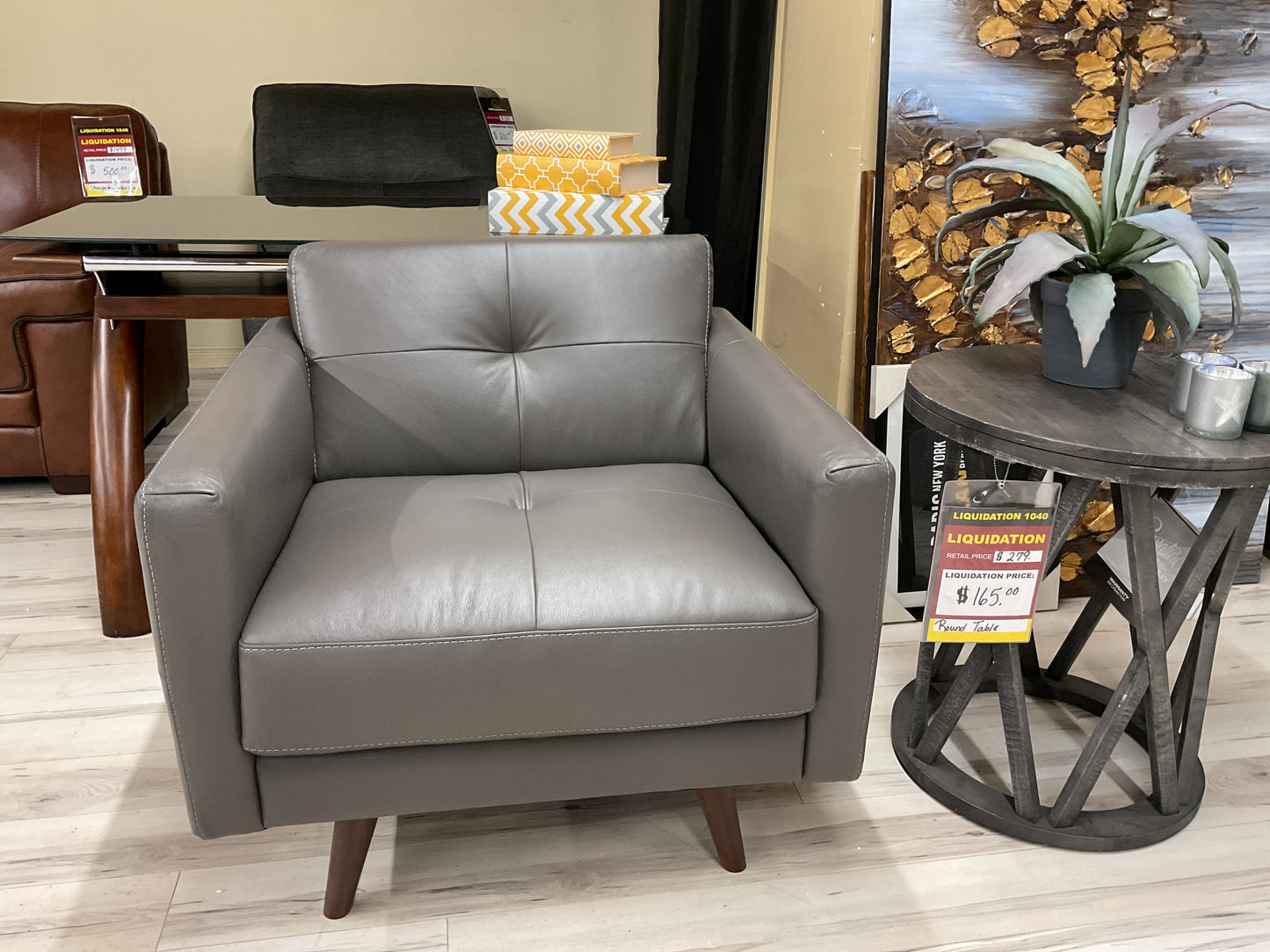 Stationary Chair - Mosca Grey Leather