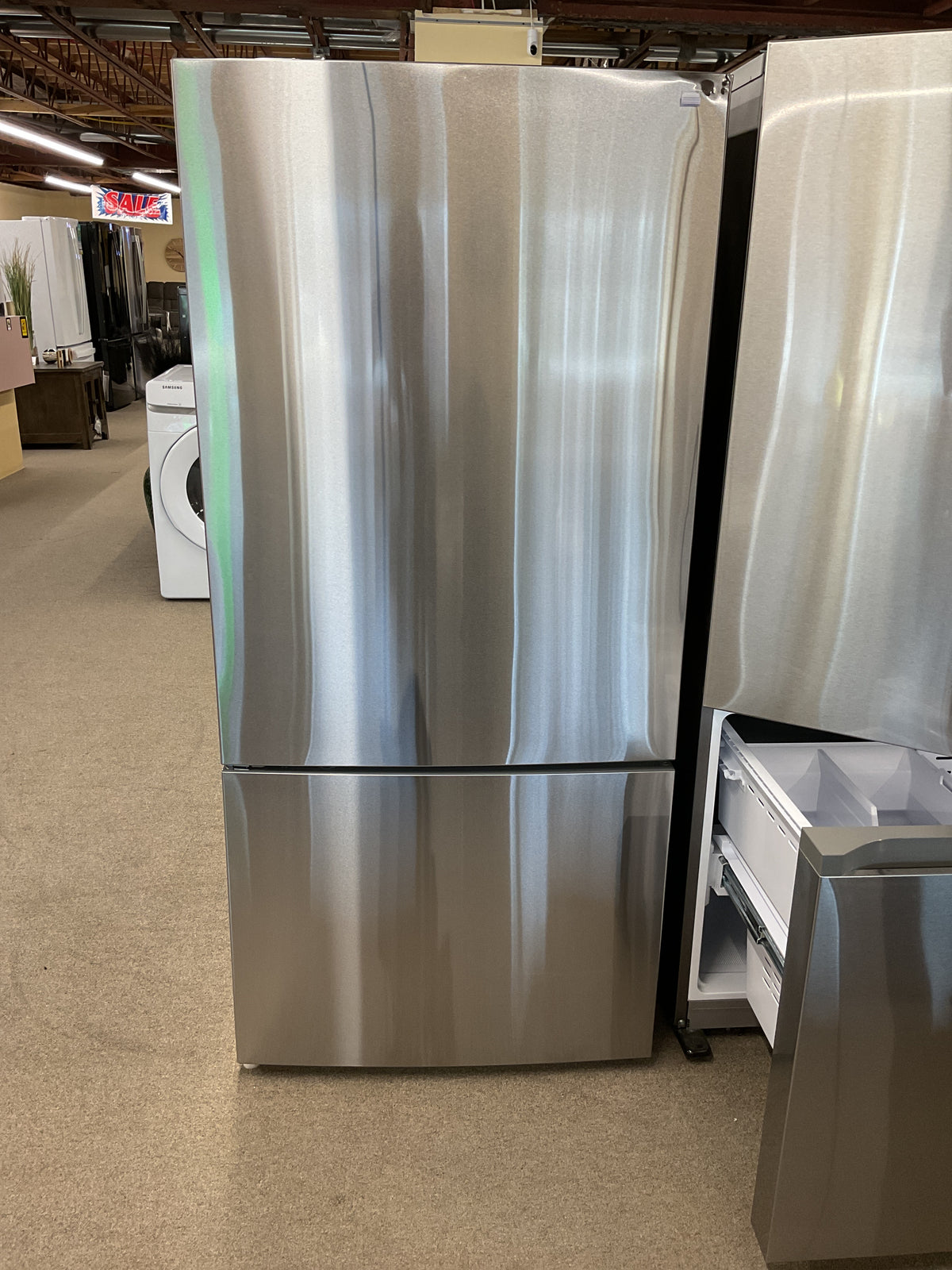 GE 17.7 Cu. Ft. Bottom Mount Refrigerator Fingerprint Resistant Stainless Steel- GBE17HYRFS