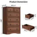 Dresser Tall for Bedroom - Wood 6 Chest Drawers