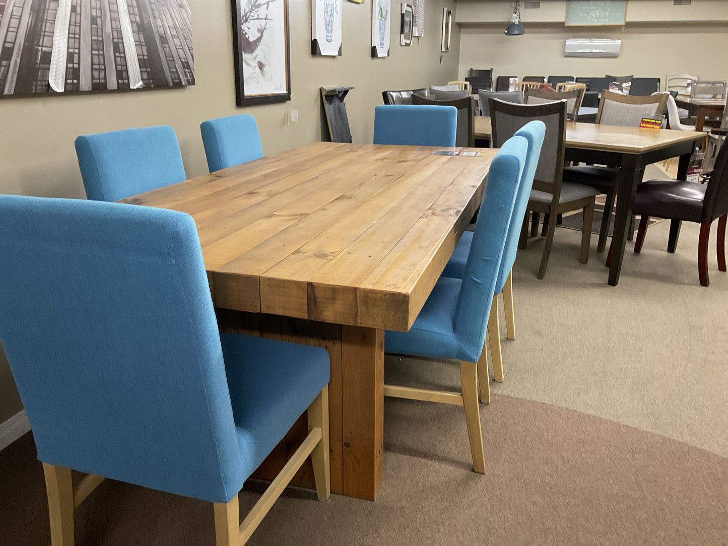 butcher block table set