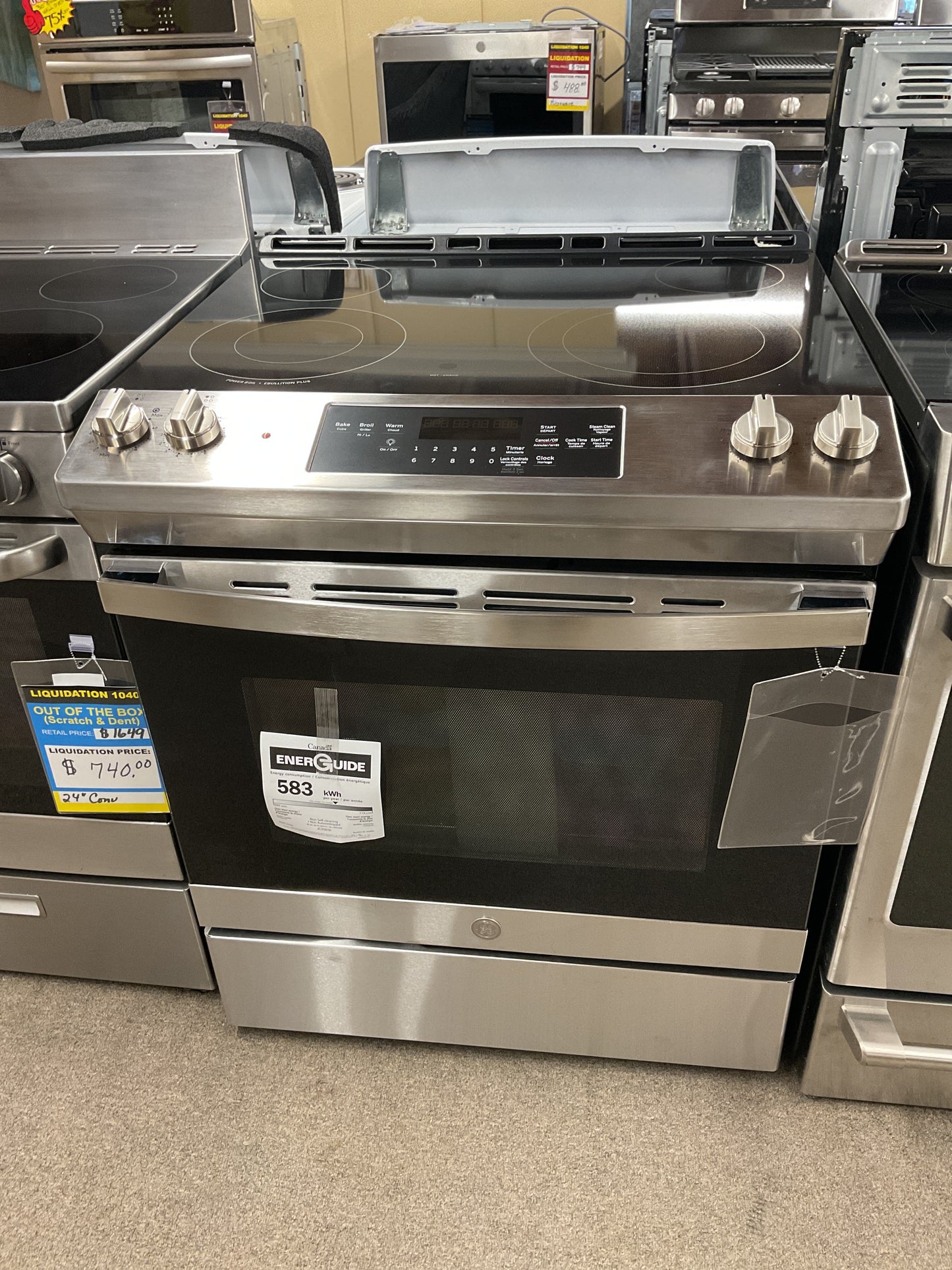 GE 30" Electric Slide-In Front Control Range with Storage Drawer Stainless Steel - JCSS630SMSS