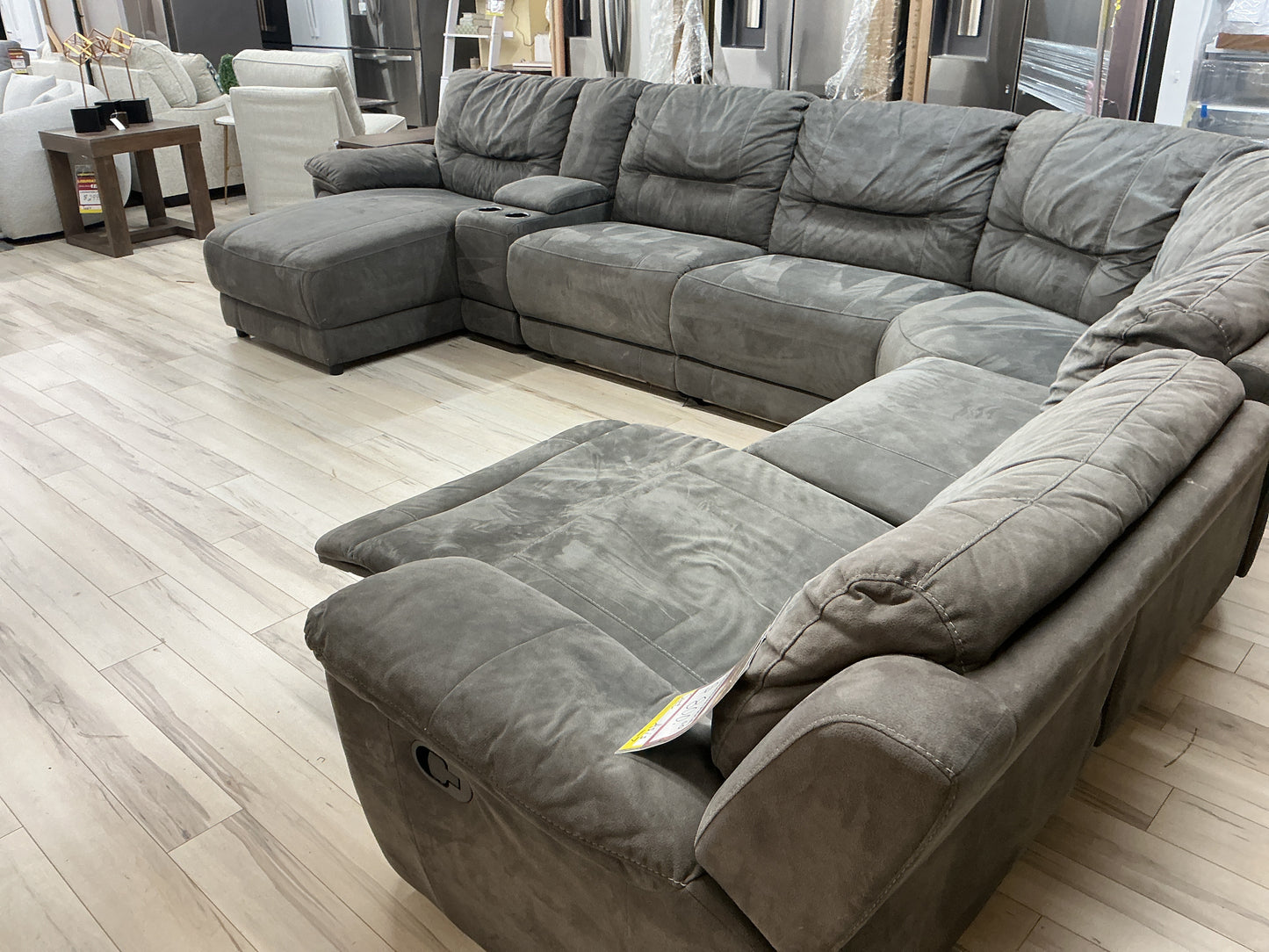 Sectional - 7 Piece Recliner with Chaise & Console