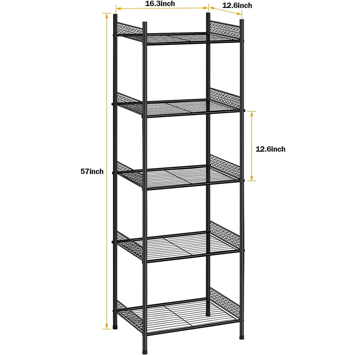 Laicie-Louise 57" H x 12.6" W x 16.3" D Shelving Unit