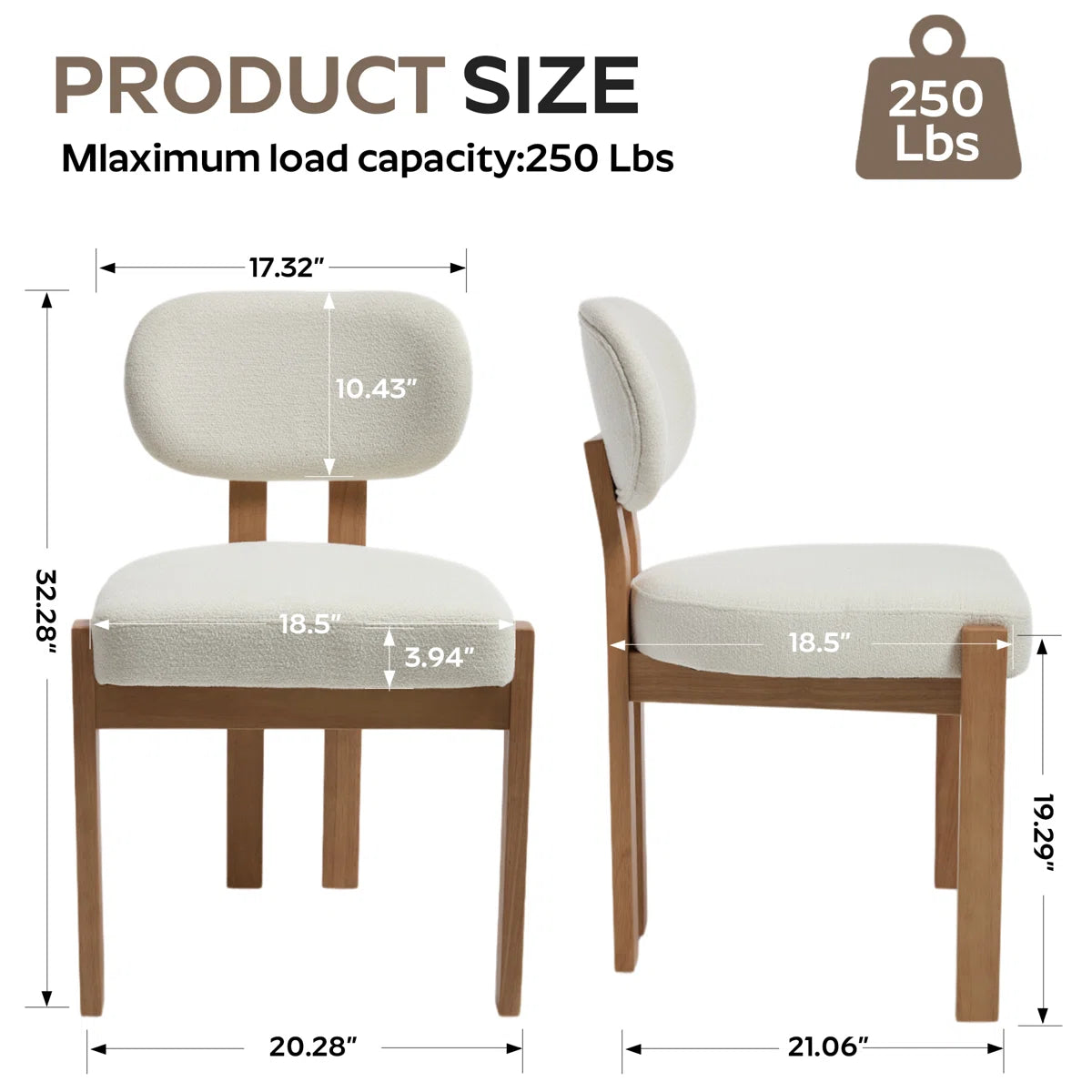 Solid Wood Dining Chairs Set, Modern Farmhouse Fabric Upholstered