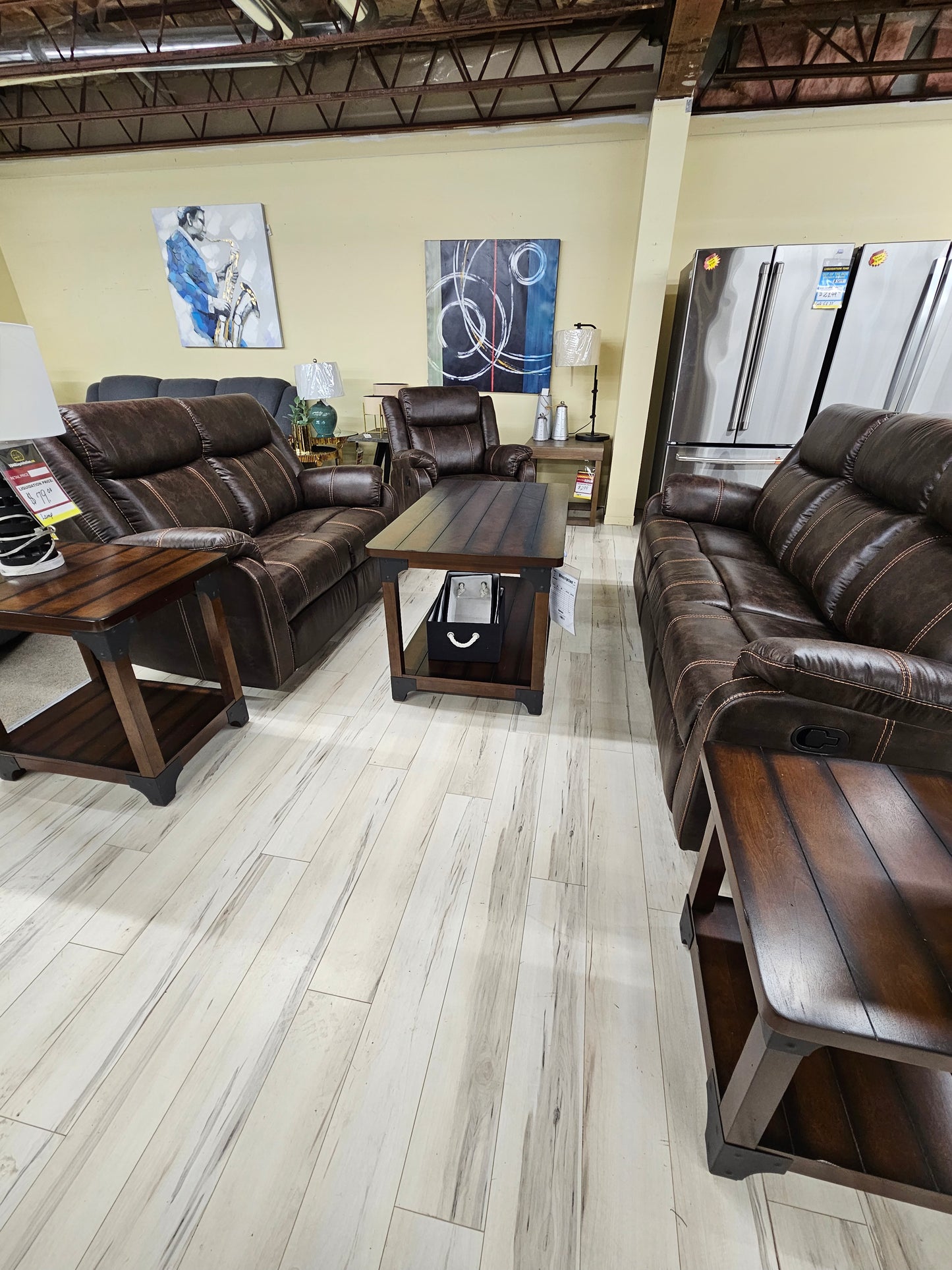 Recliner Loveseat - Leathaire Brown