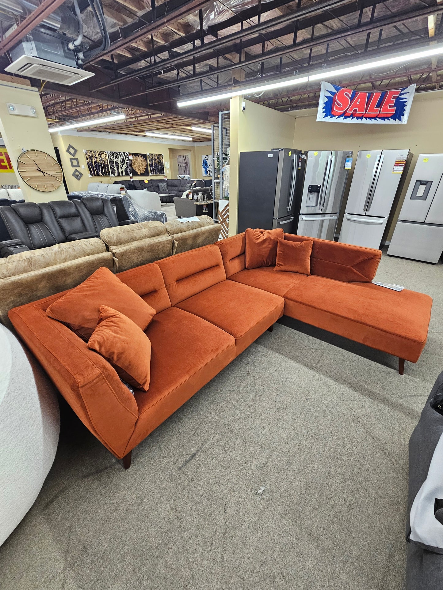Sectional Nayeli 2 Piece with Chaise - Dark Amber
