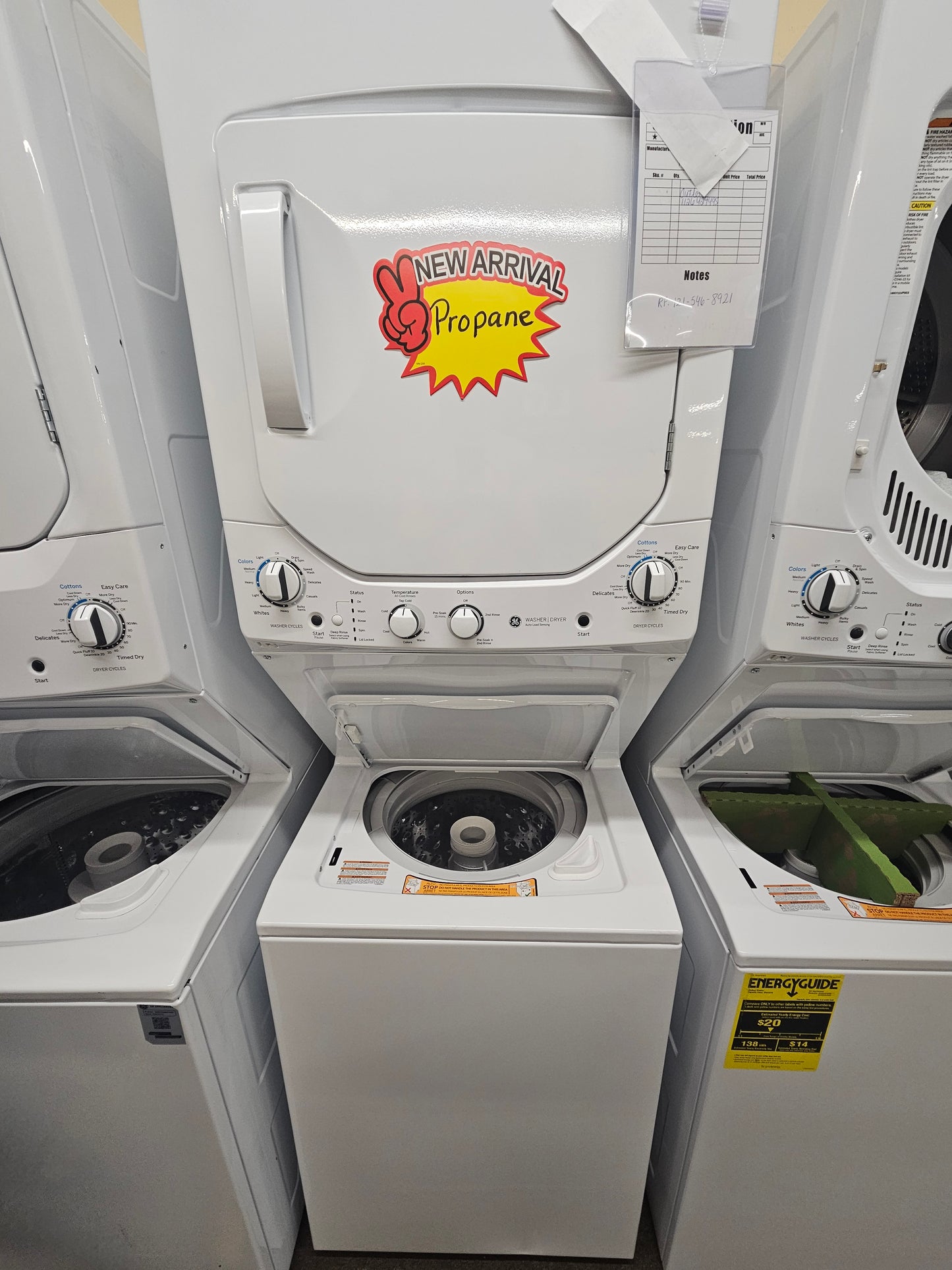 GE 24-inch Stacked Gas Washer and Dryer Laundry Centre White - GUD24GSSM1WW