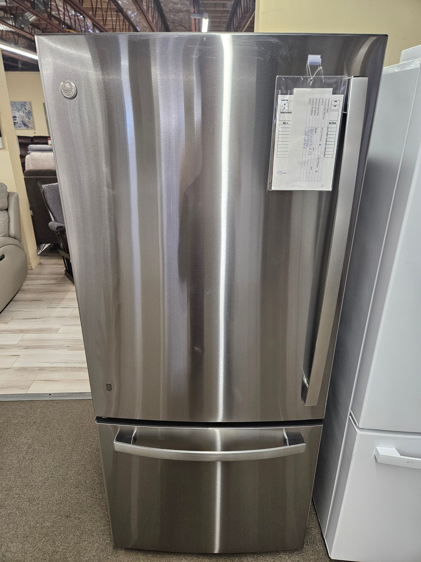 GE 20.9 Cu. Ft. Bottom Mount Refrigerator Fingerprint Resistant Stainless Steel - GDE21DYRKFS