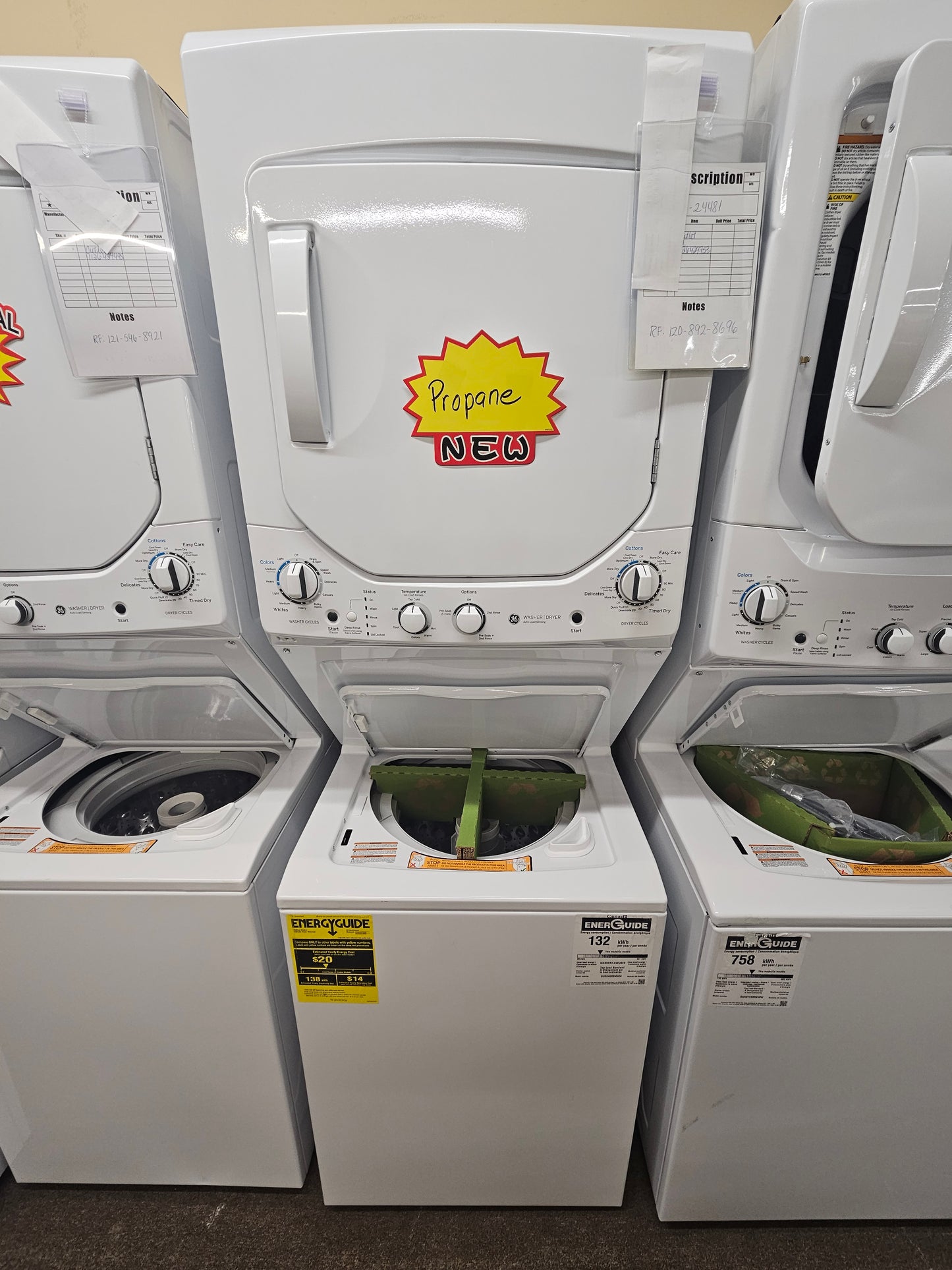 GE 24-inch Stacked Gas Washer and Dryer Laundry Centre White - GUD24GSSM1WW