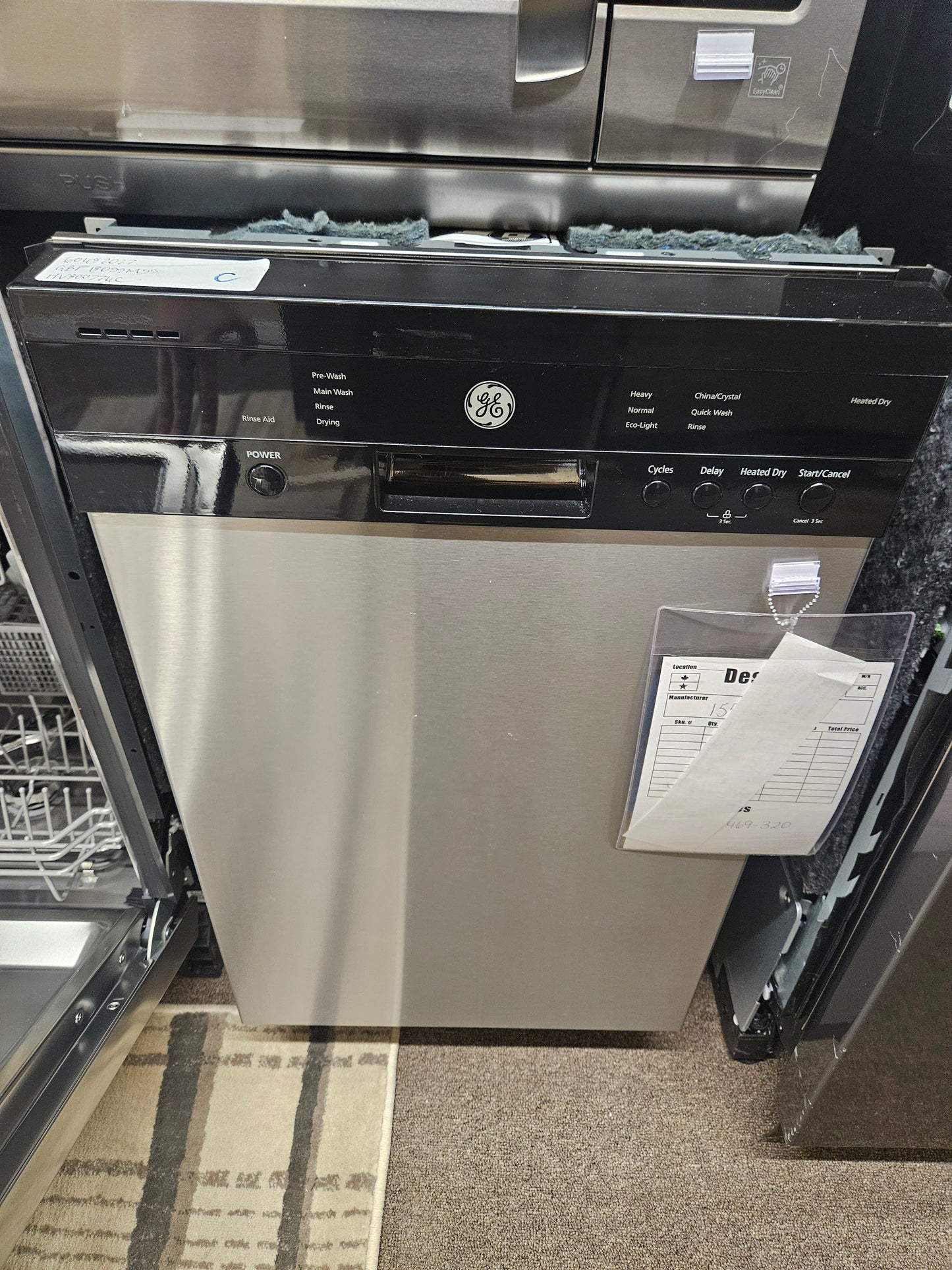 GE 18" Built-In Front Control Dishwasher with Stainless Steel Tall Tub Stainless Steel - GBF180SSMSS