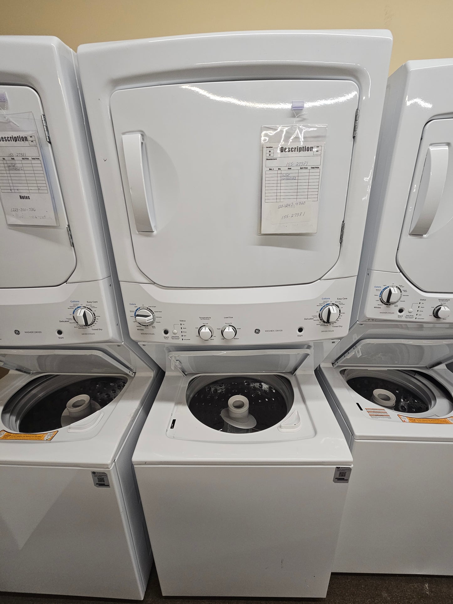 GE 24" Unitized Spacemaker Washer and Electric Dryer White - GUD24ESMMWW