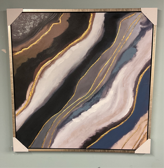 BLUE WAVES ABST.CANVAS 36X36 -211902