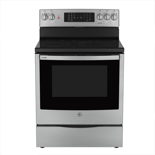 GE Profile 30€� Free Standing Electric True Convection Range with No-Preheat Air Fry - PCB905YPFS