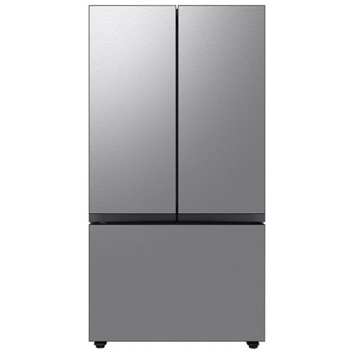 Samsung 30 cu. ft. Bespoke 3-Door French Door Refrigerator with customizable door panels, AutoFill Water Pitcher, Dual Ice Maker with cubed ice and Ice Bites™, and Twin Cooling Plus™ technology. - RF30BB6200QLAA