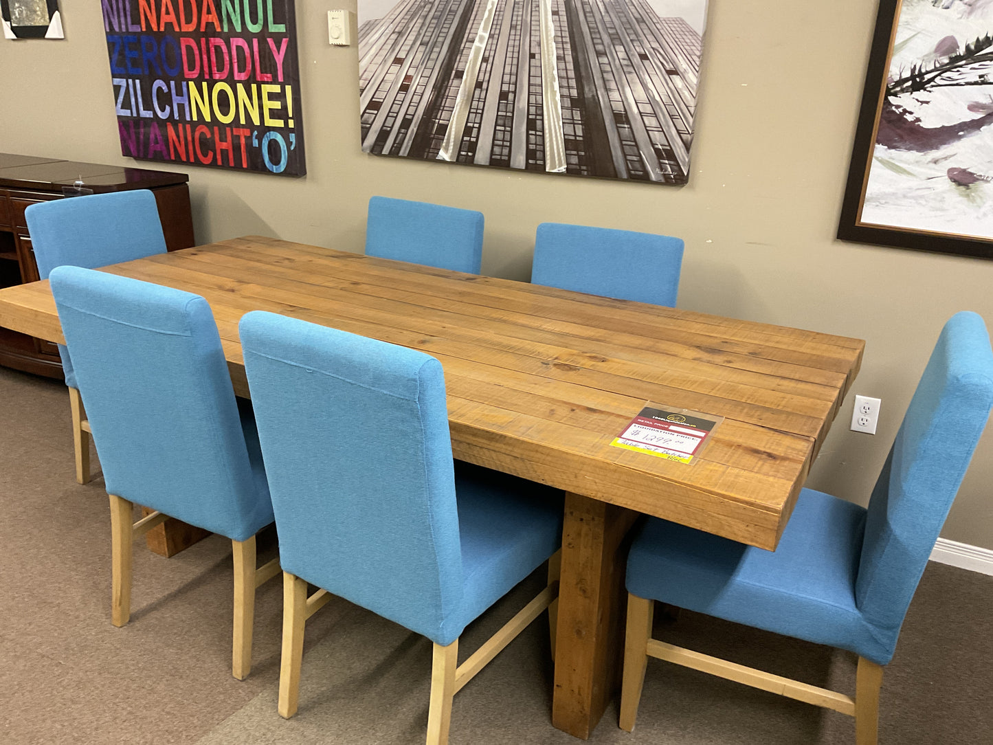 butcher block table set