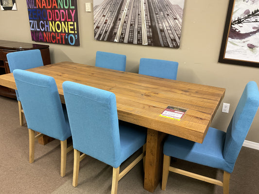 butcher block table set