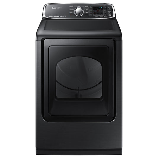 Samsung 7.4 Cu.Ft. Electric Dryer with Steam Sanitize+ in Black Stainless Steel - DVE52T7650V/AC