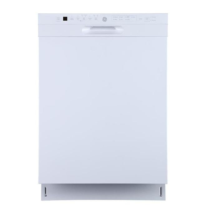 Lave-vaisselle encastrable GE 24 po à commandes frontales avec cuve haute en acier inoxydable, blanc - GBF655SGPWW