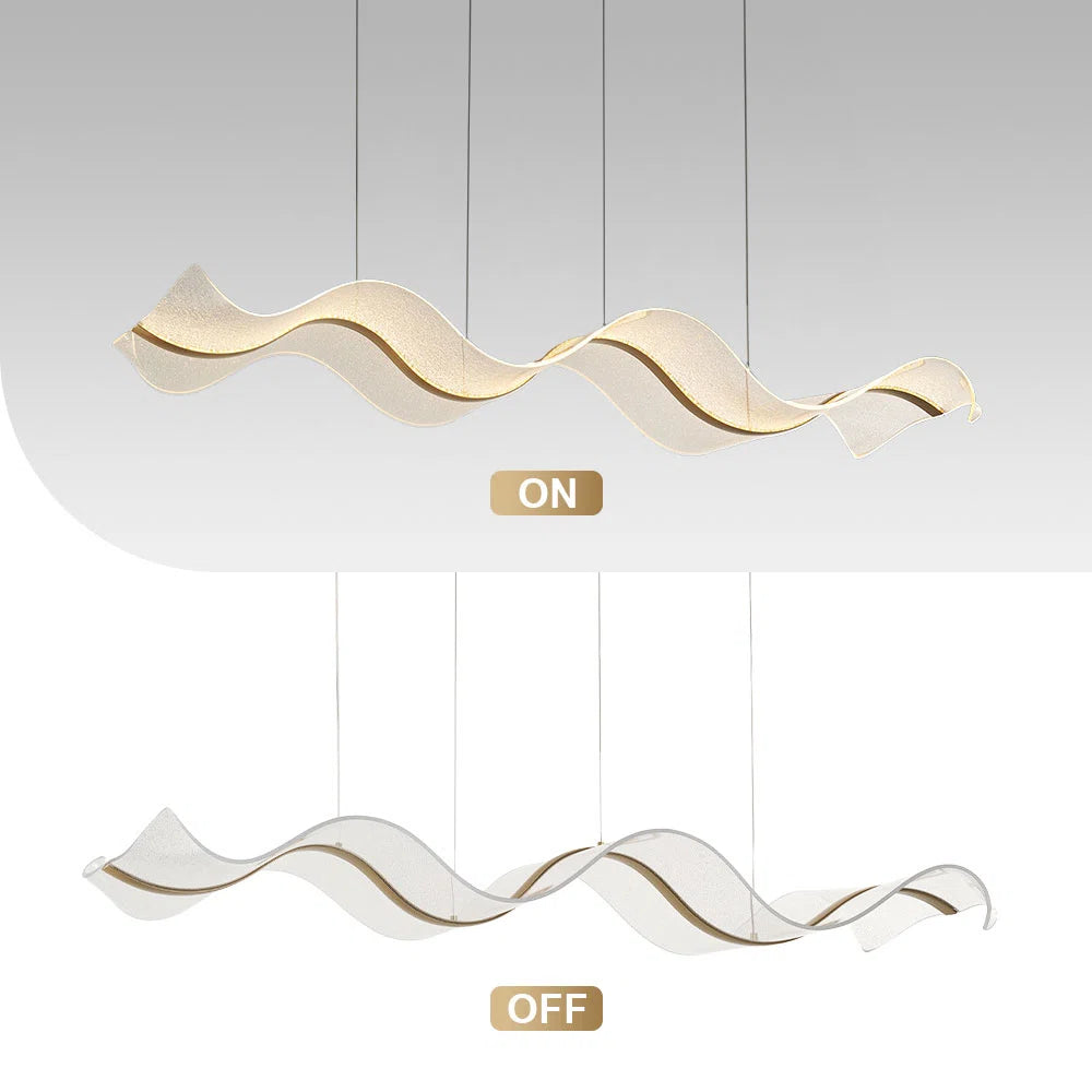 3000K LED Gold Modern Linear Pendant Light Fixture