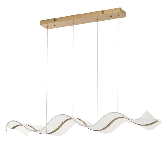 3000K LED Gold Modern Linear Pendant Light Fixture
