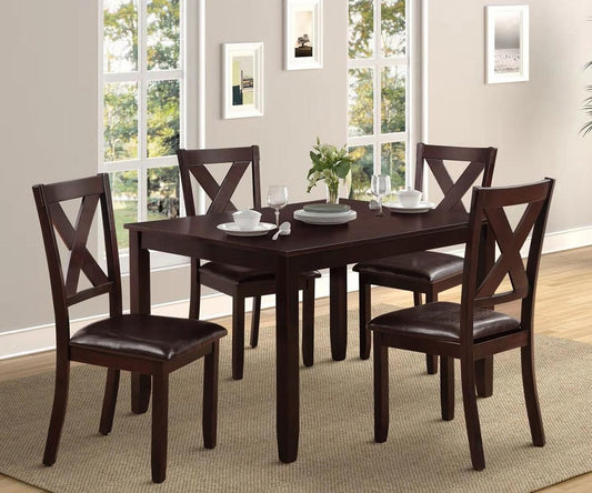 5 Pc Solid Wood Dining Set - Espresso
