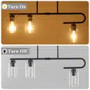 3 - Light Modern Linear Kitchen Island Dimmable Pendant With Clear Glass Shades