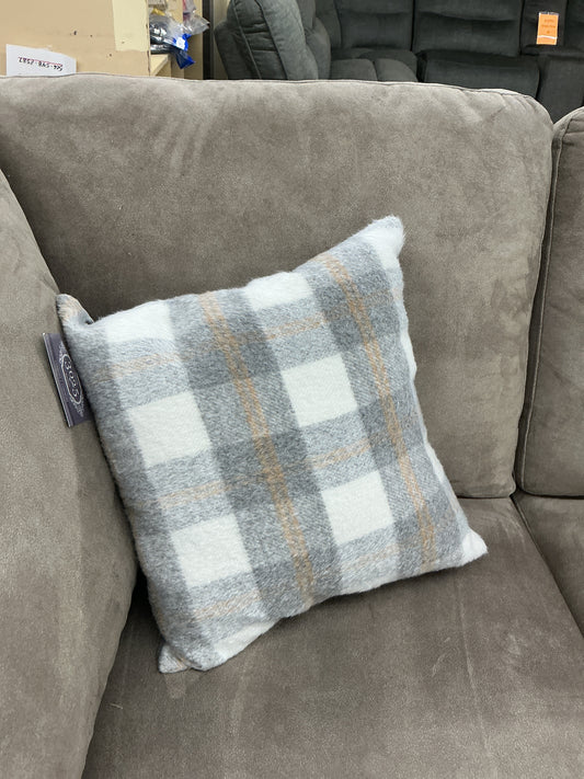 pillow plaid grey