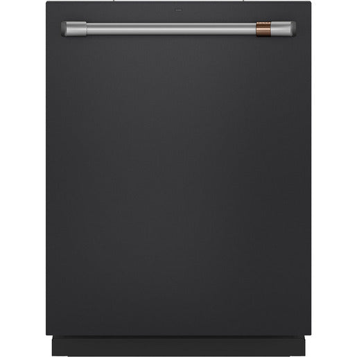 Cafe Stainless Steel Interior Built-In Dishwasher with Hidden Controls Matte Black - CDT845P3N8D1