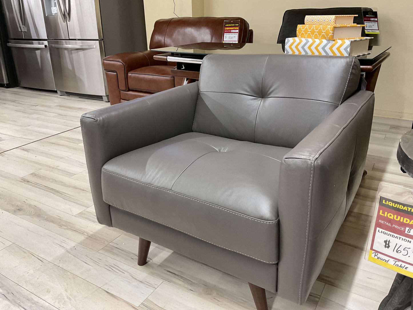 Stationary Chair - Mosca Grey Leather