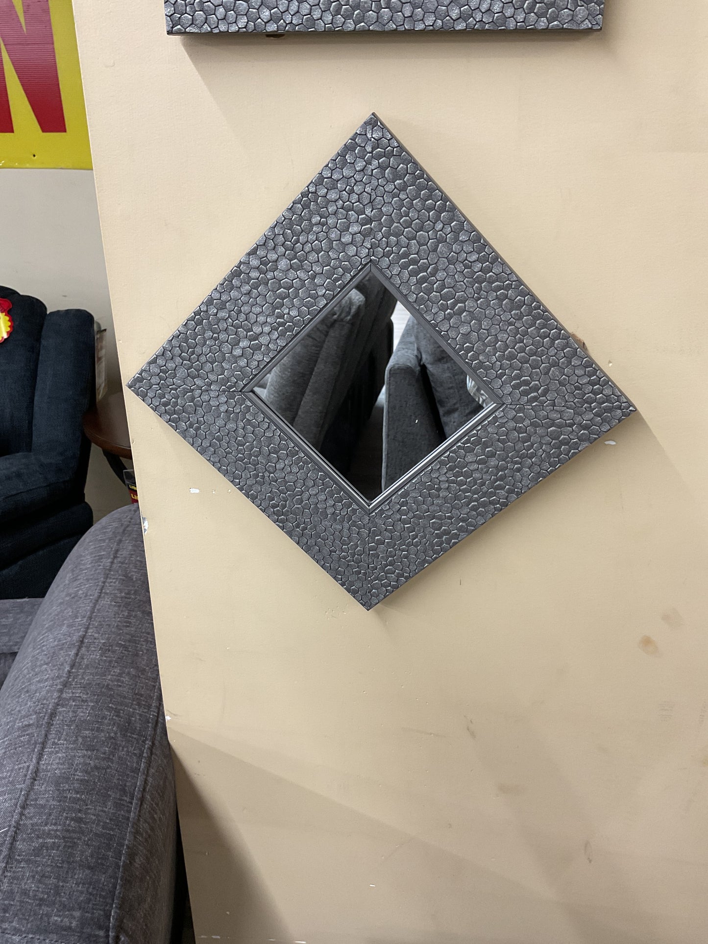 ,MIROIR CARRÉ ARGENT OSAIC -IMM106