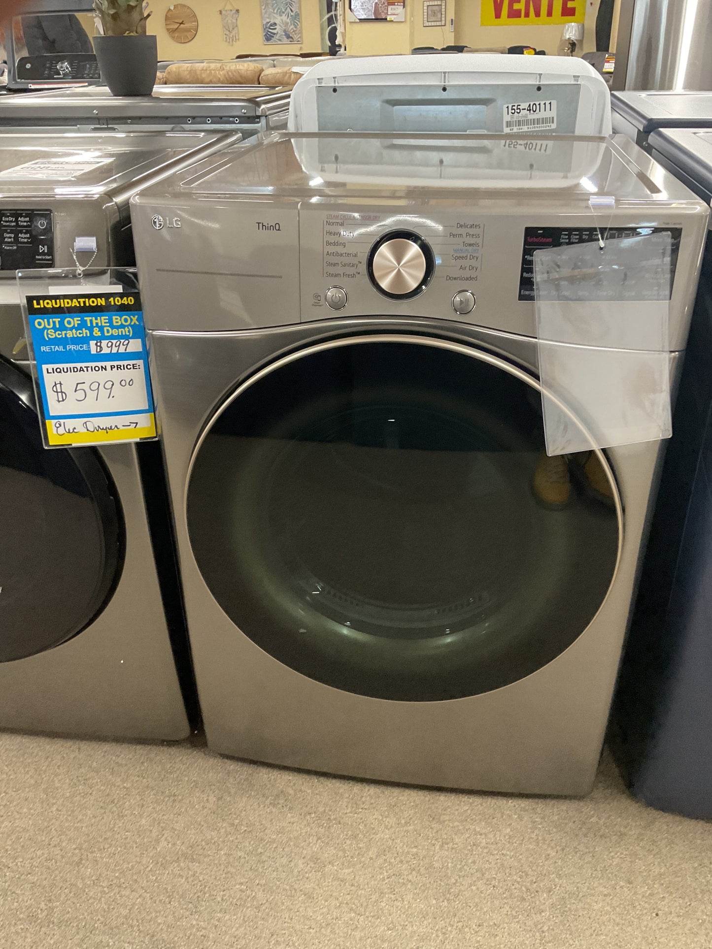 LG 7.4 cu. ft. Electric Dryer GRAPHITE-DLEX3850V