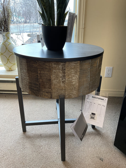 TABLE D'APPOINT RONDE - GRIS/MARRON NASHBRYN-T240-6