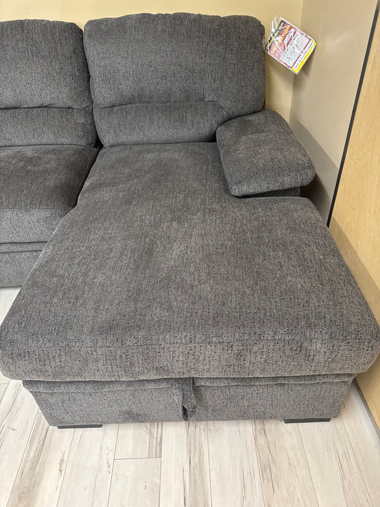 Chaise longue droite avec dossier, charbon de bois, DANILO-U874109713STX1