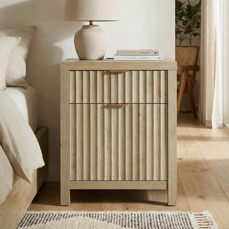 Drawer Nightstand with Built-In Outlets