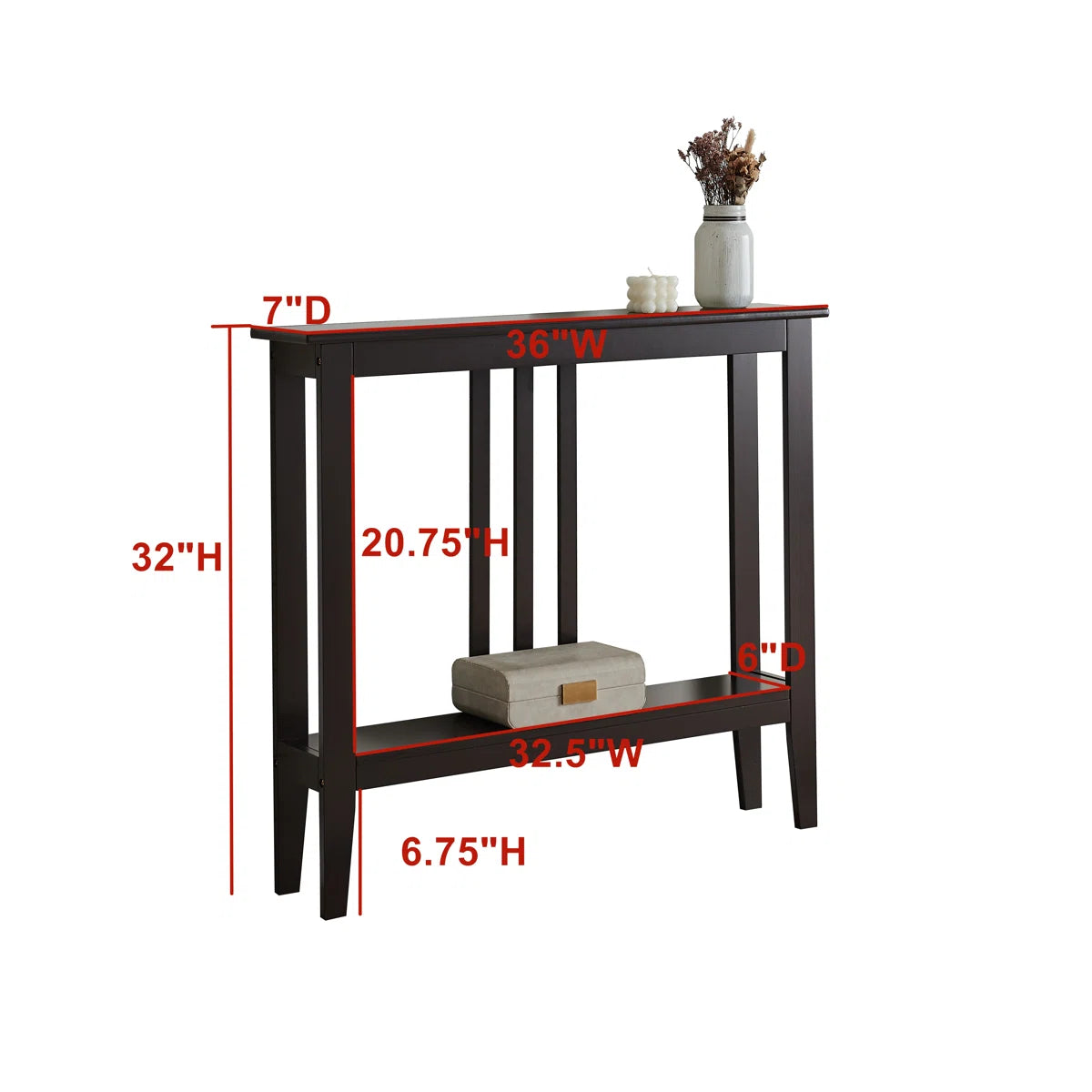 36" Console Table - Brown