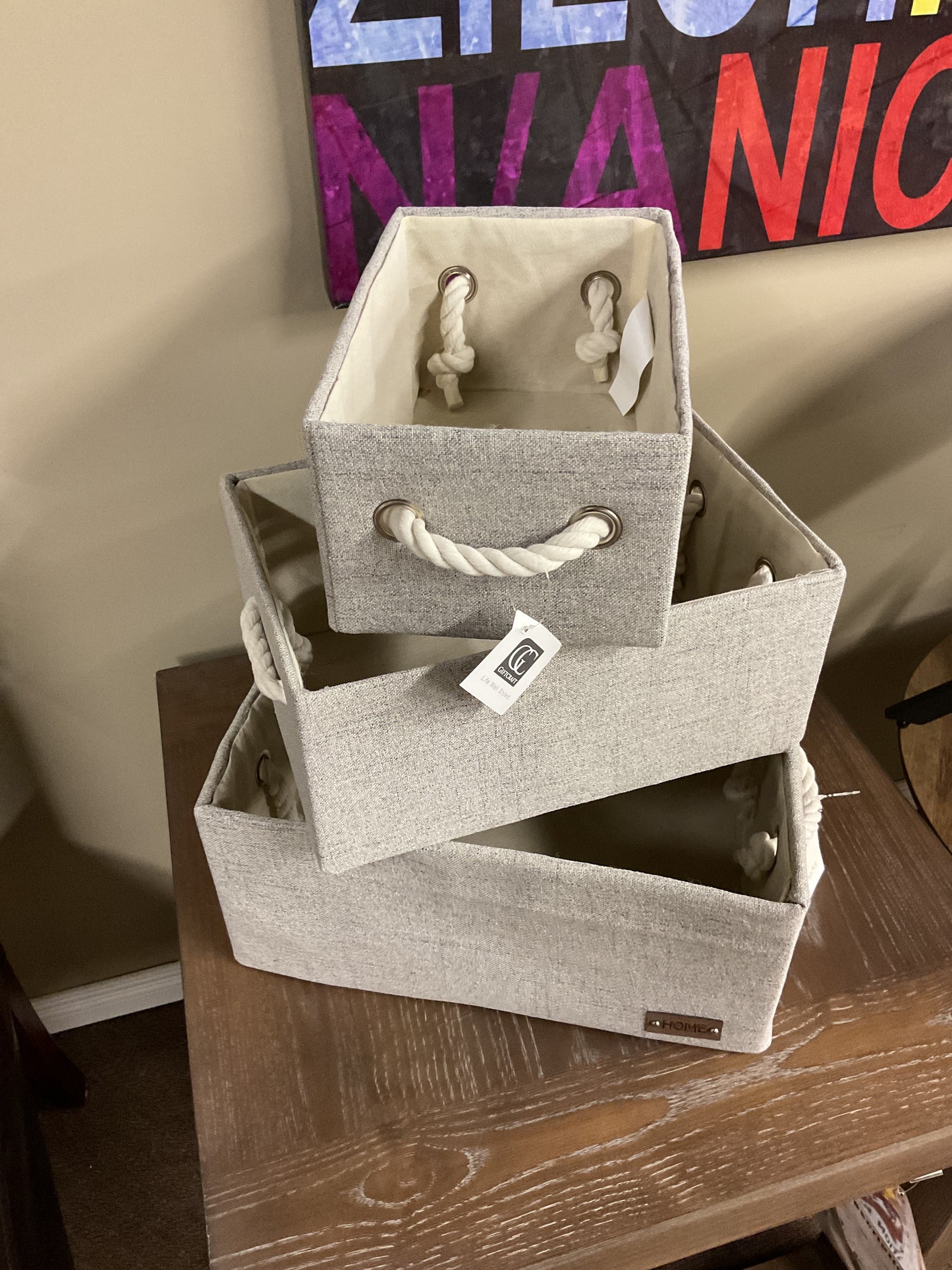 LOT DE 3 PANIERS GRIS-094093