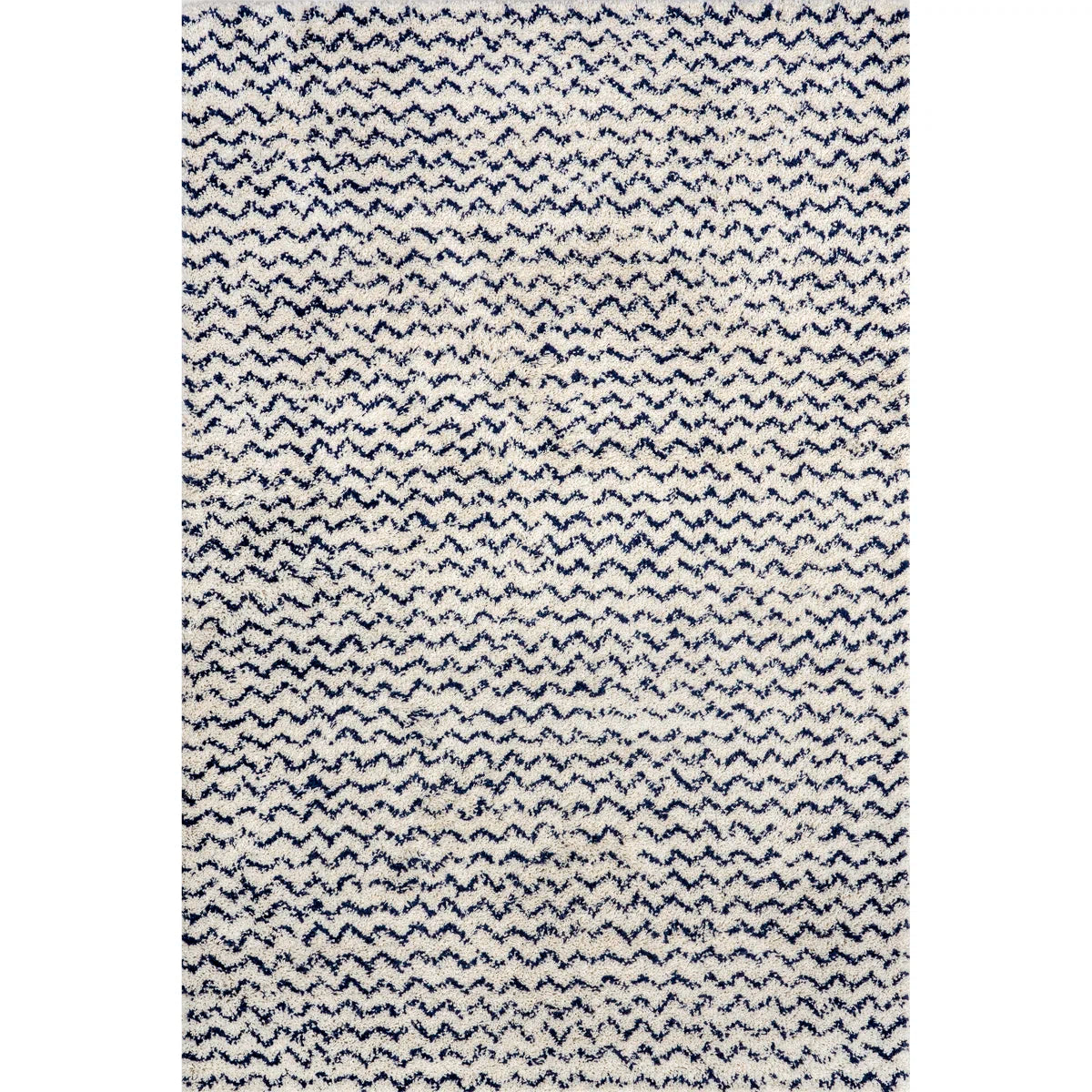 Batts Chevron Performance Shag Navy Rug