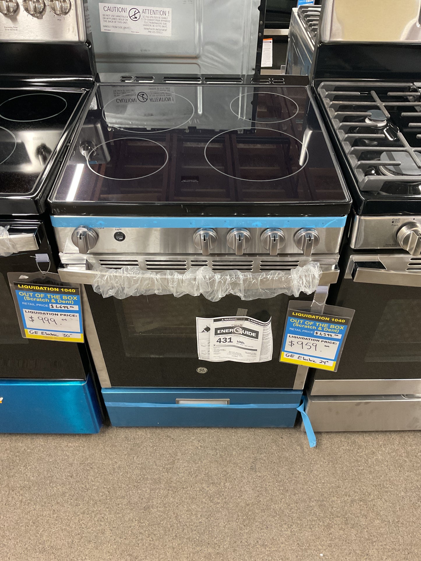 GE 24" Electric Slide-In Range with Storage Drawer Stainless Steel - JCAS640RMSS