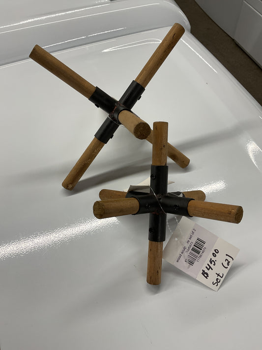 2pc Wood Sculpture - Decoration