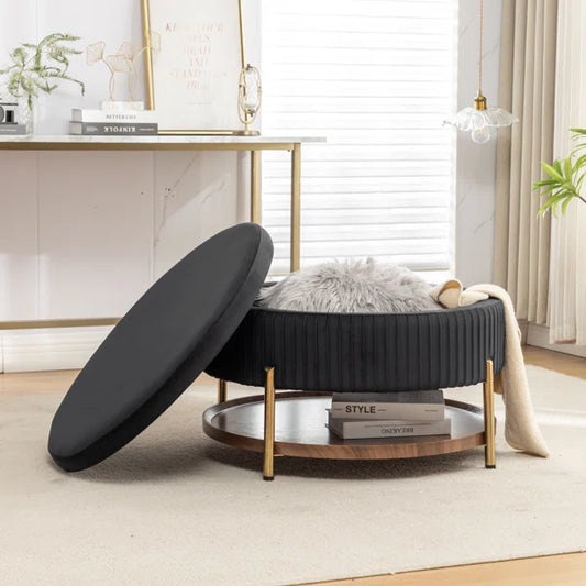 Round Storage Ottoman
