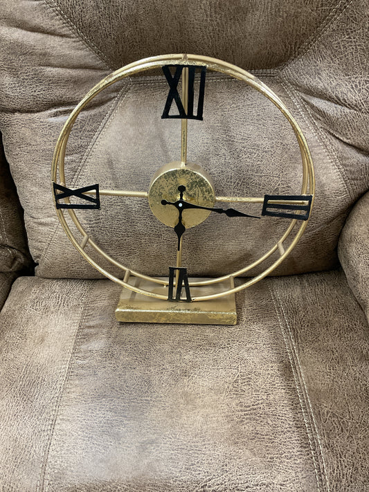 HORLOGE DE TABLE, BOIS ET MÉTAL - IMP7795